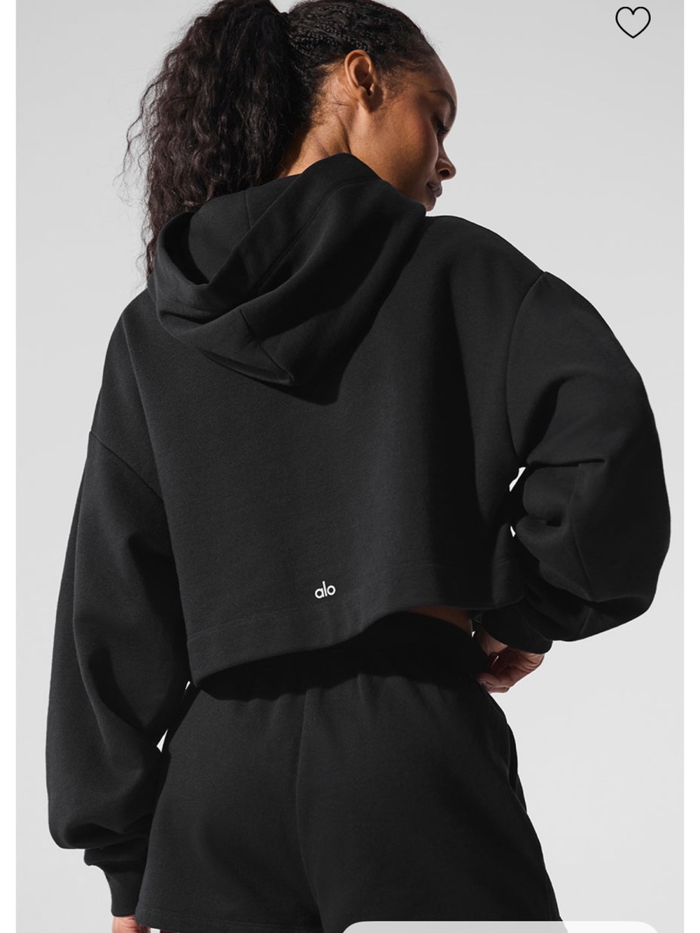 ALO Yoga Black BAE hoodie XXS Cropped Hooded Sweatshirt NEW NWT
